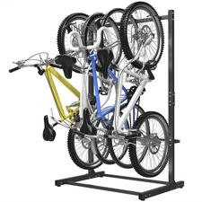 Freestanding Bike Stand for Garage, 4 Bikes Vertical Bike Storage Stand Heavy...