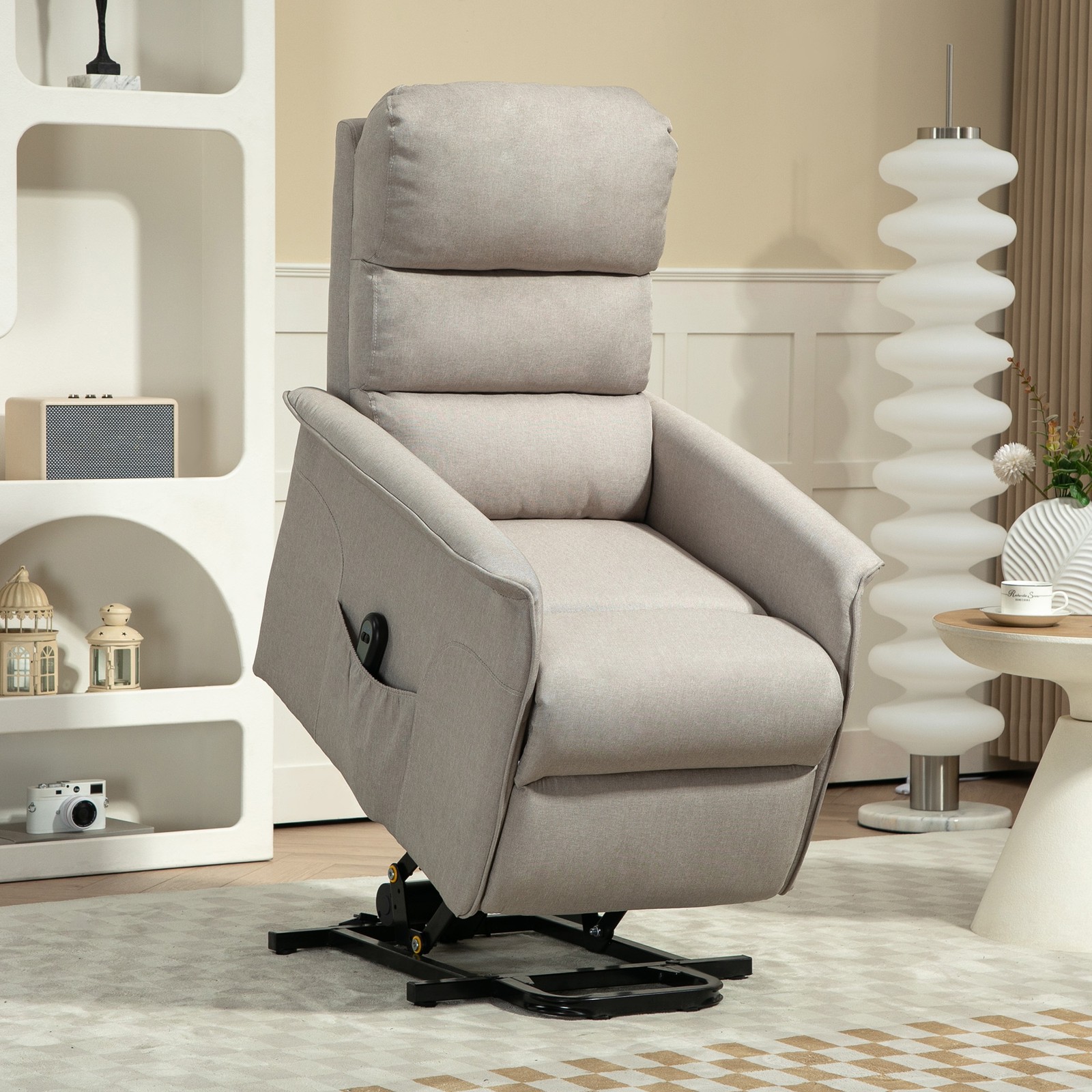 Poltrona Alzapersona Reclinabile HOMCOM Beige foto 3