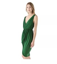 Alice & Olivia Size 4 100% Silk Tulip Dress Lined Holiday Cocktail Plunging