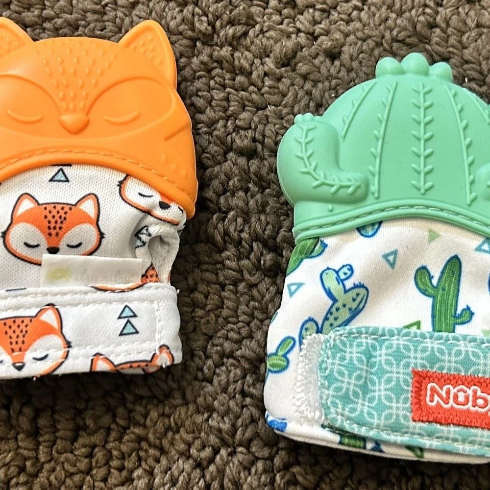 Nuby Happy Hands Silicone Teethers (2) Cactus Fox