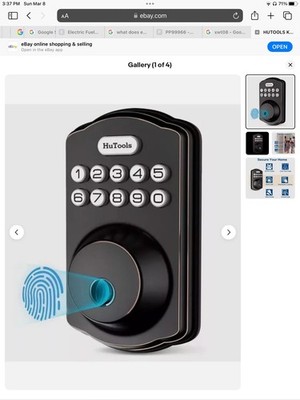 HUTOOLS KS02 BIOMETRIC ELECTRONIC KEYLESS DEADBOLT LOCK - OIL RUBBED BRONZE