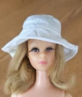 VTG Francie MOD CULOTTE WOT #1214 Floppy White HAT Accessory 1968 Barbie Japan