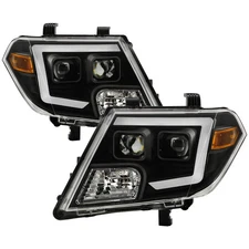 For Nissan Frontier 09-20 Headlights Driver & Passenger Side Black LED DRL Bar