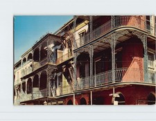 Postal Encaje Balcones St. Peter Street Nueva Orleans Louisiana EE. UU.