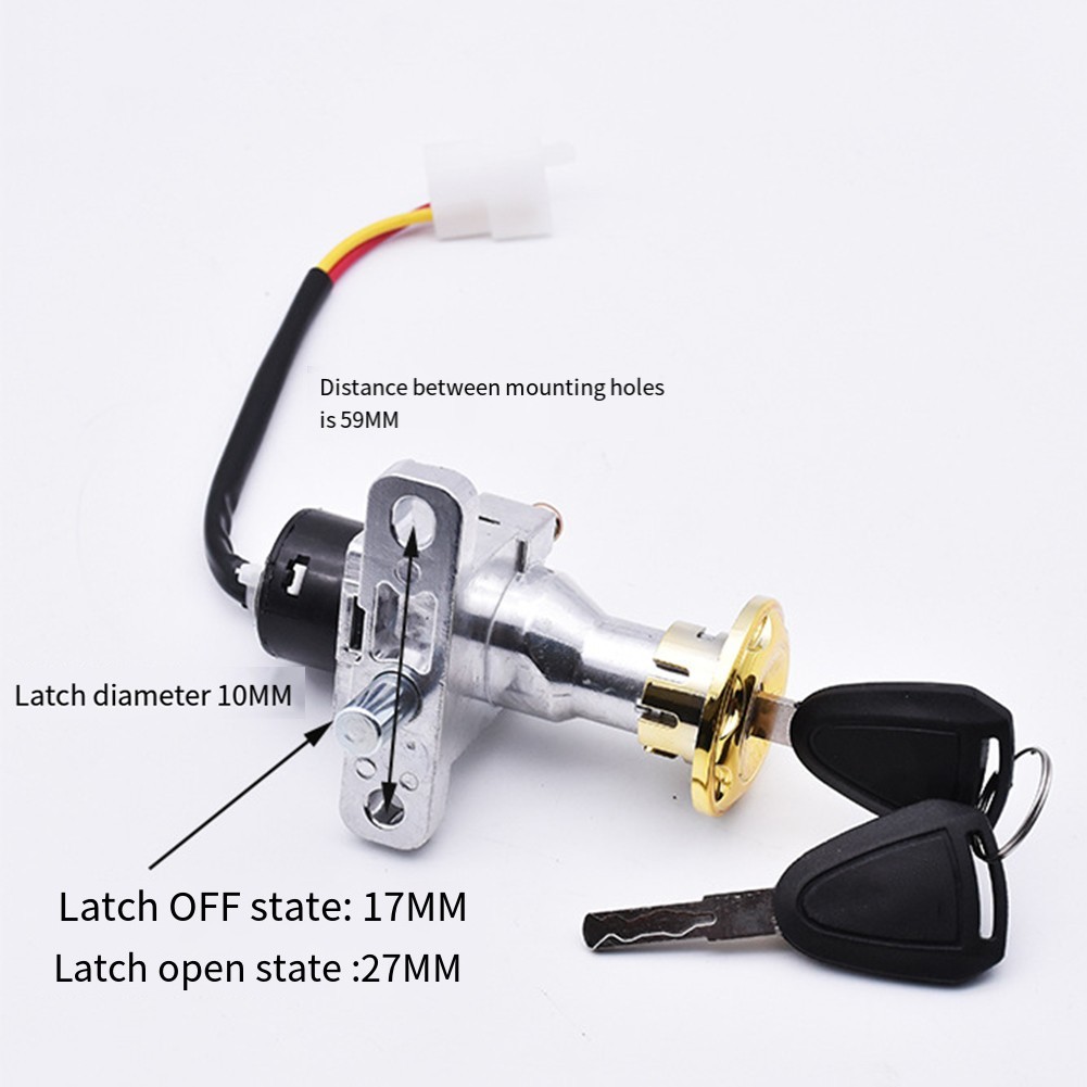 For Electric Bike Scooter Key and Lock 2PIN Replacement for EBike
