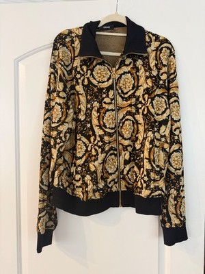 Authentic Versace Barocco print Medusa bomber jacket size large