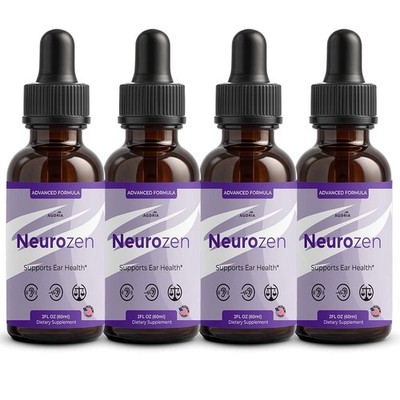 (4 Pack) NeuroZen Drops, Neuro Zen Advanced Ear Health and Hearing Support Drops