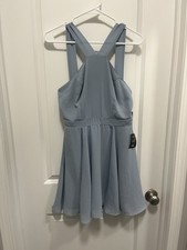 Lulus Halter Dress Knee Length Powder Blue NWT Medium
