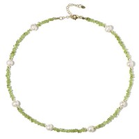 Cavill Peridot Silberkette 4,5Ct Damen Mit SüßWasserperlen Goldakzent