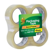 Clear Acrylic General Purpose Tape 1.88 Inch x 110 Yard Transparent Pack of 4