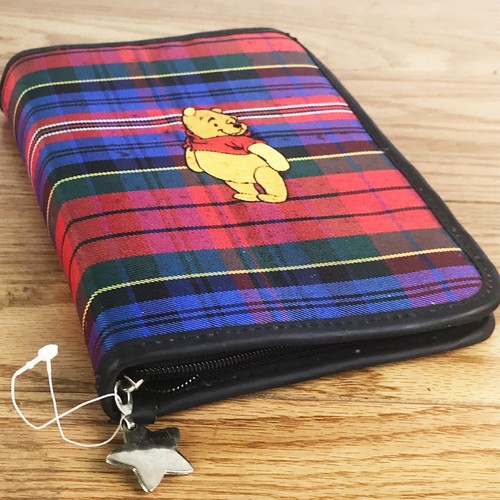 Vintage Winnie The Pooh Planner Address Book Tartan Plaid Zip Around Unused