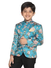 VASTRAMAY Boys' Multicolor-Base-Peach Jodhpuri