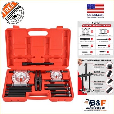 Versatile 12PCS Bearing Puller Set - Heavy Duty 5-Ton for Easy Operation