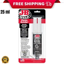 JB Weld Plastic Weld Quick Setting Epoxy Syringe Bonder Repair Glue Black...