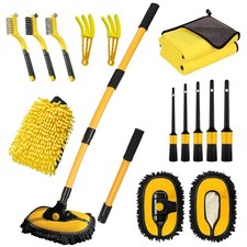 Car Wash Brush with Long Handle, 55 inch Car Wash Mop Car Wash Kit Mitt Retra...