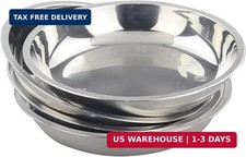 Morcte Stainless Steel Round Plates Dish Set for Dinner Plate, Set of 4  Mirror