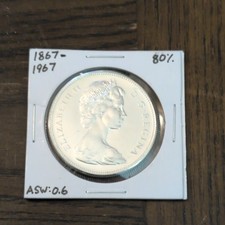 1867–1967 Canada Silver Dollar – Elizabeth II – 80% Silver – Circulated