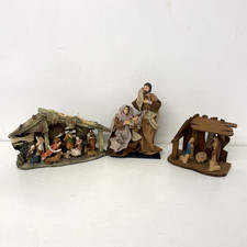Vintage Nativity Scenes x3 – Mixed Styles & Sizes – Christmas Display Figurines
