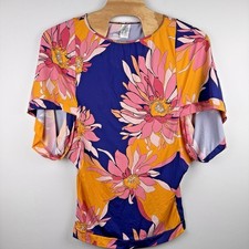 Trina Turk Multicolor Floral Tunic Swim Cover Beach Vibrant Women's Large