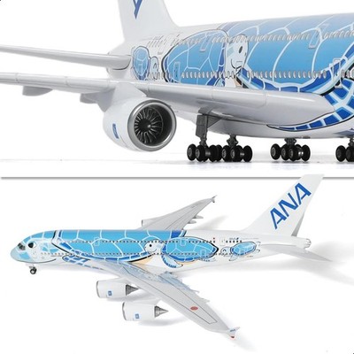 Airbus A380 ANA Blue Turtle 1/160 Scale Resin Model Plane 46CM