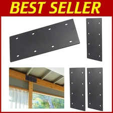 Durable 4-Pack 9.25x4.5 Inch Powder Coated Steel Mending Plates for Projects