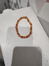 Handmade Braclet Amber/Yellow/Gold Elastic Cord