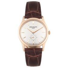 Patek Philippe Calatrava Rose Gold Silver Dia...