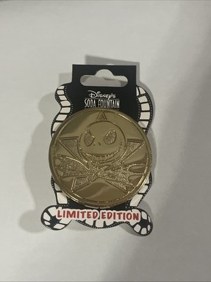Disney Soda Fountain DSF Jack Skellington gold coin pin DSSH Nightmare Christmas