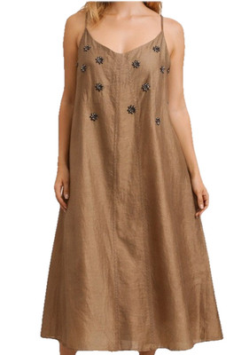 H&M Maxi Dress Oversized Flowy Adjustable Spaghetti Straps Quiet Luxury NWT 2X