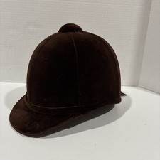 Charles Owen Hampton Brown Velvet Riding Helmet Hunting Cap