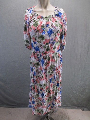Yamila Size 44 Womens Multicolor Floral Short Sleeve Round Neck Beauty Dress 225