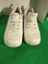 Women's EASY SPIRIT Espunter White Athletic Walking Shoes 9.5M Leather Lace-Up 