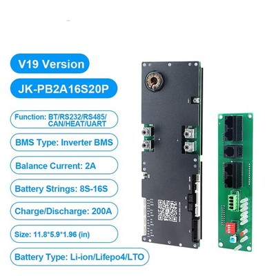 JIKONG PB2A16S20P V19 Household Energy Inverter BMS 4.3 Inches Display 200A 2A