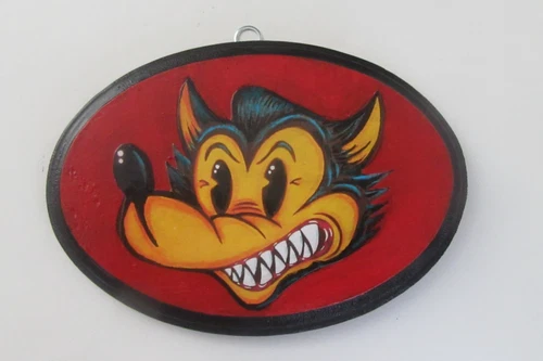 Wolf Wall Plaque | Rat Fink Kustom Kulture Lowbrow Weird-Oh's