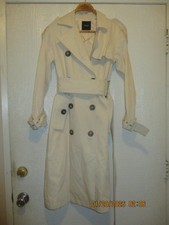 Theory Women's Beige Cotton Blend Size P Trench Coat