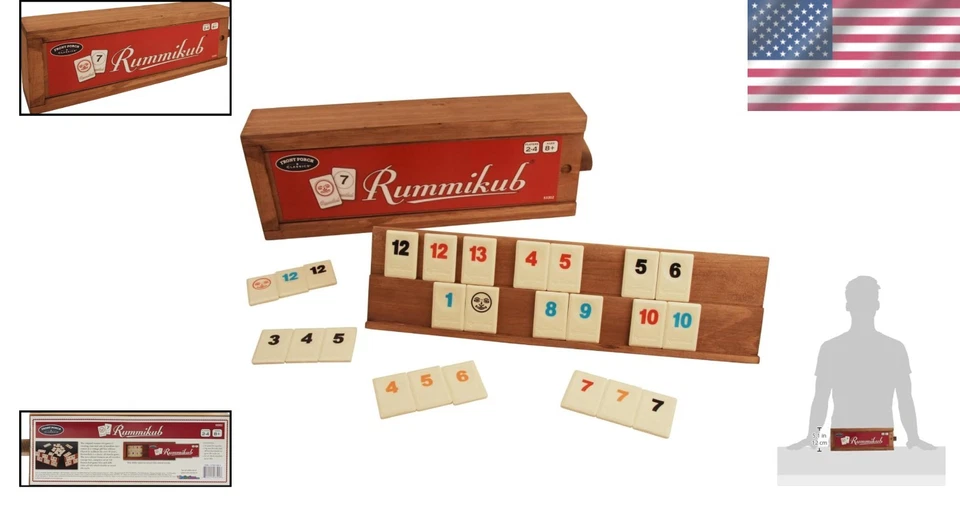 Portable Rummikub Vintage Edition: 106 Tiles & Built-in Trays for Easy Gameplay - Image 2 of 4