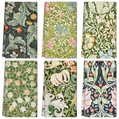 Quera 6 Pack William Morris Floral Kitchen Towels Dish Cloth