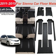 For Toyota Sienna 5pcs Floor Mats Trunk Mats Set Black Pu Leather Heavy Duty For Toyota Sienna 5pcs Floor Mats Trunk Mats Set Black Pu Leather Heavy Duty