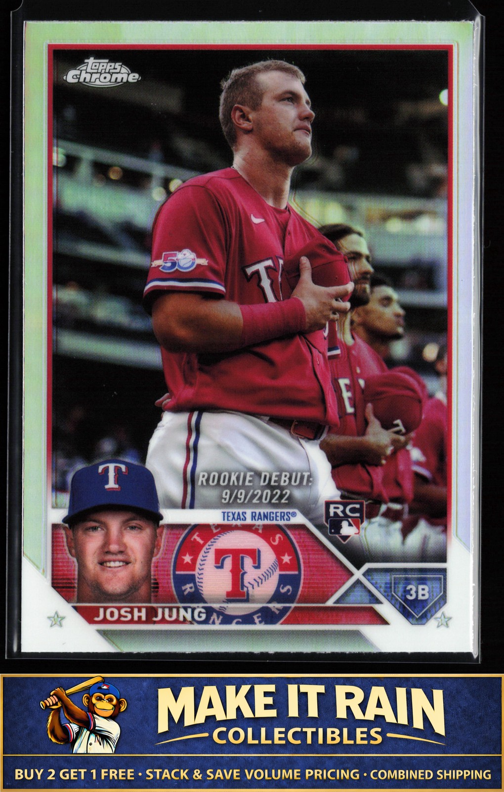 Josh Jung 2023 Topps Chrome Update Refractor #USC51 Texas Rangers Rookie RC