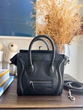 CELINE Nano Luggage Tote Black Drummed Calfsk...