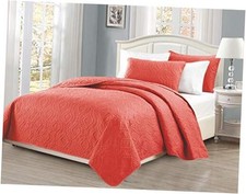 Mk Collection Over Size Diamond Bedspread Bed Cover King/California King Coral