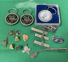 AT&T Bell Telephone System Awards 14 Piece Lot of KeyChains Tie Bars Pin Backs