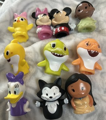 Baby Shark Finger Puppets Disney Princess Mickey Minnie Mouse Lot Of 10