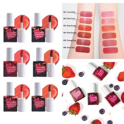 Women Lip Tint Lips & Cheek Makeup Tint Lip Stain Smudge-Proof 1 Pcs Lipgloss