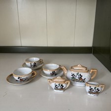 1930 Lusterware Mickey Minnie Mouse Child Tea Partial 11 Piece Set Made in Japan