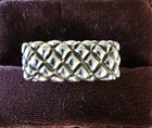 *VINTAGE* Diane MALOUF Sterling Silver 925 & 18K Yellow Gold quilted Ring Sz 6.5 — photo 4