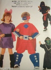 Butterick 6757 Childs Superhero Costumes Sewing Pattern Sizes 4-14 Uncut FF