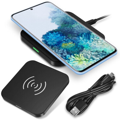 QI Wireless Schnell Ladegerät für Samsung Galaxy S20 Kabellos Induktive Ladestat