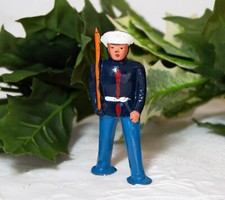 Vintage Barclay Toy Soldier In Blue Uniform