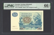 Sweden 50 Kronor 1979 P53c Uncirculated Grade 66